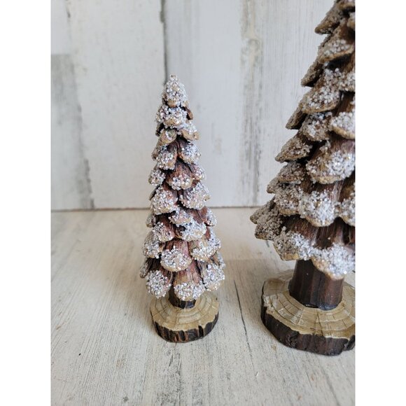 Transpac glitter unique pinecone tree set Xmas decor figure - Picture 2 of 6